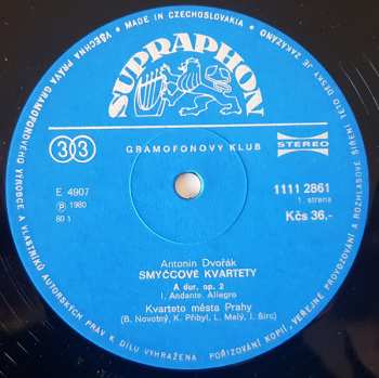 4LP/Doos Antonín Dvořák: Smyčcové Kvartety /4