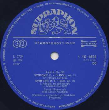 8LP/Doos Antonín Dvořák: Symfonie 1~9 (8xLP+ BOOKLET+BOX)