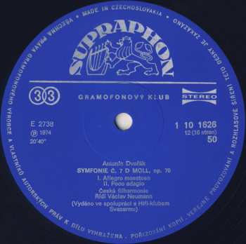 8LP/Doos Antonín Dvořák: Symfonie 1~9 (8xLP+ BOOKLET+BOX)