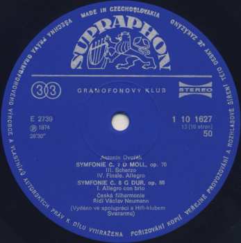8LP/Doos Antonín Dvořák: Symfonie 1~9 (8xLP+ BOOKLET+BOX)