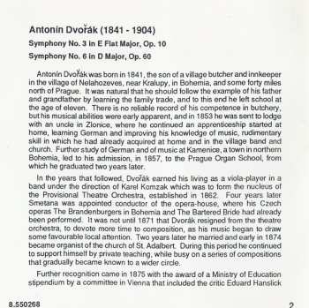 CD Antonín Dvořák: Symphonies No. 3, Op. 10 • No. 6, Op. 60