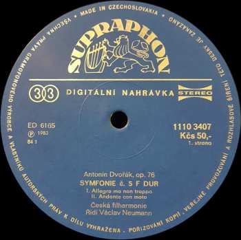 LP Antonín Dvořák: Fifth Symphony