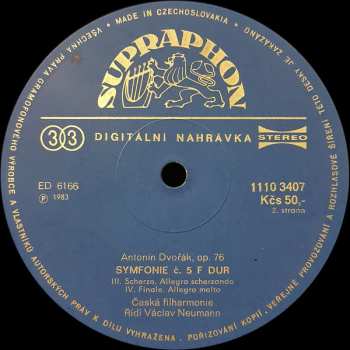 LP Antonín Dvořák: Fifth Symphony