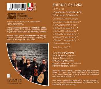 CD Antonio Caldara: Sonatas & Cantatas For Violin And Continuo