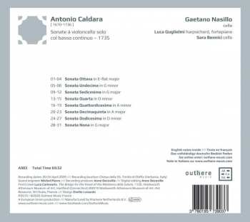 CD Antonio Caldara: Sonate À Violoncello Solo Col Basso Continuo