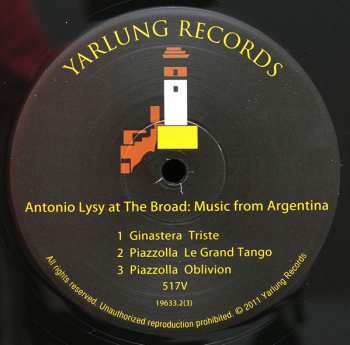 LP Astor Piazzolla: Antonio Lysy At The Broad: Music From Argentina