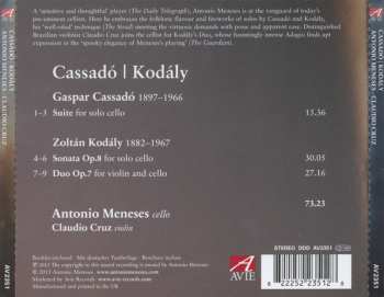 CD Gaspar Cassadó: Antonio Meneses - Cassadó | Kodály