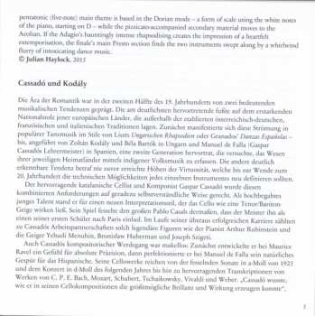 CD Gaspar Cassadó: Antonio Meneses - Cassadó | Kodály