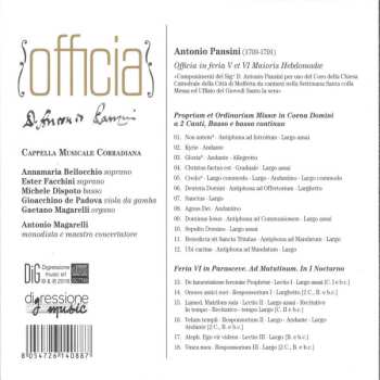 CD Antonio Pansini: Officia In Fera V Et VI Maioris Hebdomadae