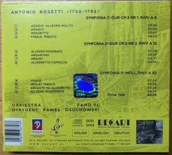 CD Antonio Rosetti: Antonio Rosetti: Symfonie DIGI