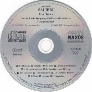 CD Antonio Salieri: Overtures