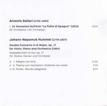 CD WDR Sinfonieorchester Köln: Salieri ∙ Hummel ∙ Voříšek