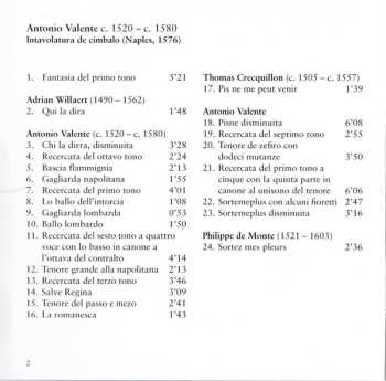 CD Antonio Valente: Intavolatura De Cimbalo
