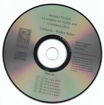 2CD Antonio Vivaldi: 12 Sonatas For Violin And Continuo Op. 2.