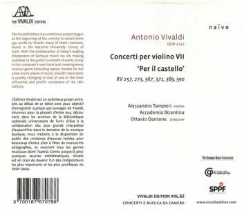 CD Antonio Vivaldi: Concerti Per Violino VII 'Per Il Castello'