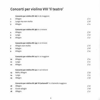 CD Antonio Vivaldi: Concerti Per Violino VIII 'Il Teatro'