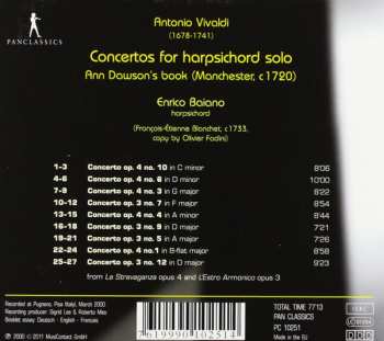 CD Antonio Vivaldi: Concertos For Harpsichord Solo