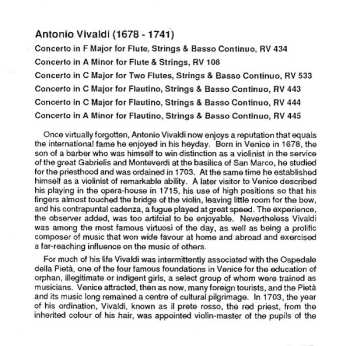 CD Antonio Vivaldi: Famous Flute Concerti