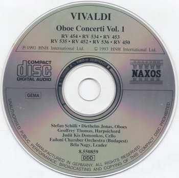 CD Antonio Vivaldi: Oboe Concerti, Vol. 1
