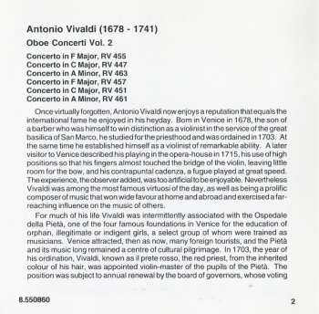 CD Antonio Vivaldi: Oboe Concerti, Vol. 2