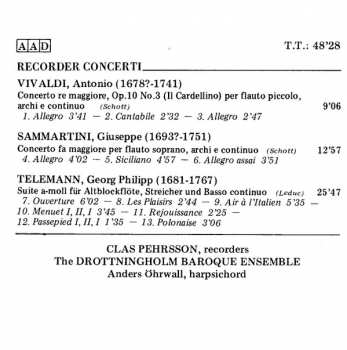 CD Antonio Vivaldi: Recorder Concerti = Blockflötenkonzerte