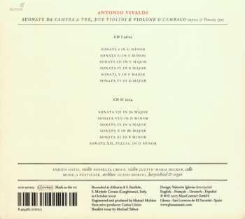2CD Antonio Vivaldi: Suonate Da Camera A Tre, Due Violini E Violone O Cembalo (Opus I)