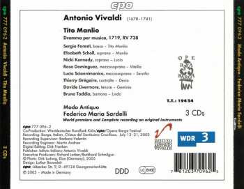 3CD/Doos Antonio Vivaldi: Tito Manlio