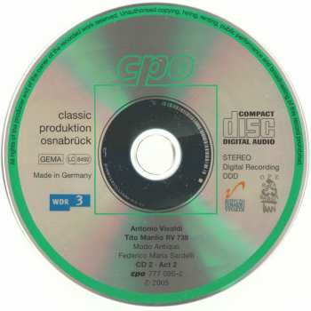 3CD/Doos Antonio Vivaldi: Tito Manlio