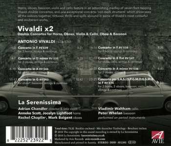 CD Antonio Vivaldi: Vivaldi x2 (Double Concertos For Horns, Oboes, Violin & Cello, Oboe & Bassoon)