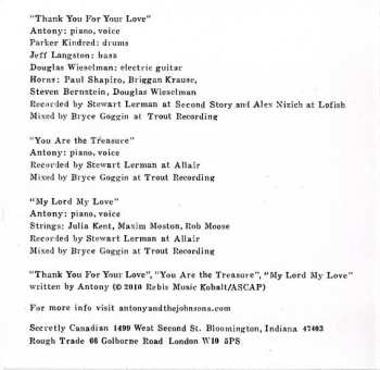 CD Antony And The Johnsons: Thank You For Your Love