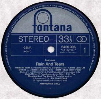 LP Aphrodite's Child: Rain And Tears