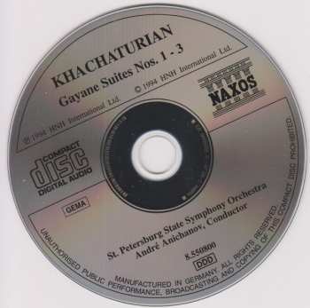 CD نيسم جلال: Gayane: Suites Nos. 1 - 3