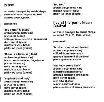 LP Archie Shepp: Live At The Pan-african Festival