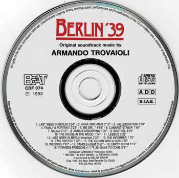 CD Armando Trovaioli: Berlin '39 (Original Soundtrack Music)