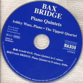 CD Arnold Bax: Piano Quintet In G Minor, Piano Quintet In D Minor