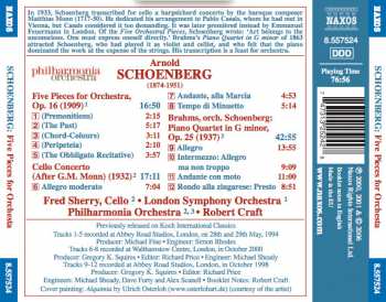 CD The London Symphony Orchestra: Five Pieces For Orchestra / Cello Concerto / Piano Quartet