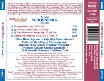 CD Philharmonia Orchestra: Pierrot Lunaire (Herzgewächse • Four Orchestral Songs • Chamber Symphony No. 1)