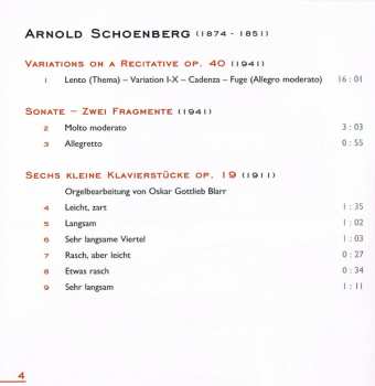 SACD Arnold Schoenberg: Orgelwerk / Die Weise Von Liebe Und Tod Des Cornets Christoph Rilke