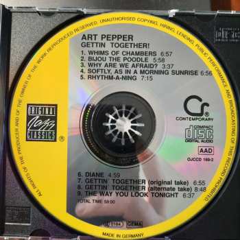 CD Art Pepper: Gettin' Together!