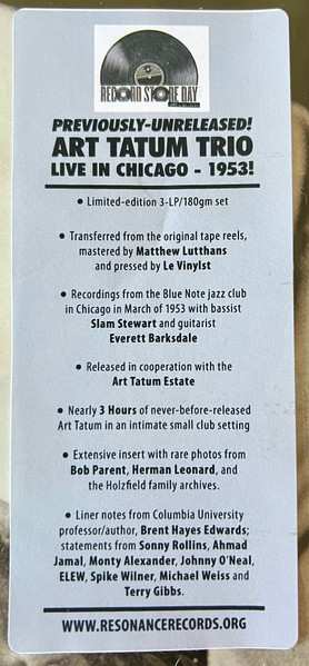 3LP Art Tatum: Jewels In The Treasure Box (The 1953 Chicago Blue Note Jazz Club Recordings) LTD | NUM