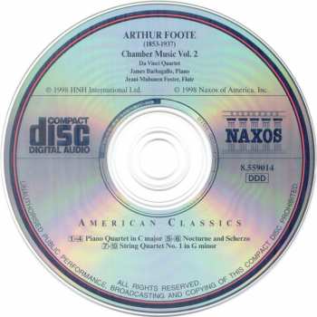 CD Arthur Foote: Chamber Music Vol. 2: Piano Quartet • String Quartet No. 1 • Nocturne And Scherzo