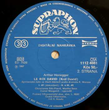 2LP/Doos The Czech Philharmonic Orchestra: Le Roi David / Mouvement Symphonique Nr. 3 / Prelude Pour »La Tempete« De Shakespeare (2xLP + BOX + BOOKLET)