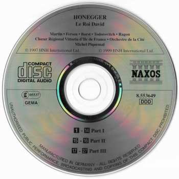 CD Arthur Honegger: Le Roi David (Original Version)
