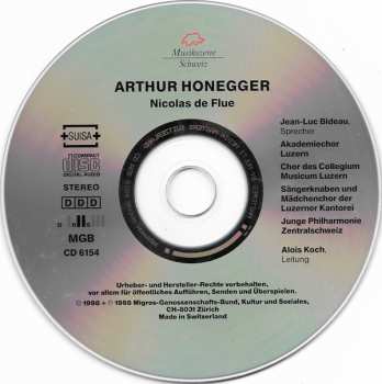CD Arthur Honegger: Nicolas De Flue