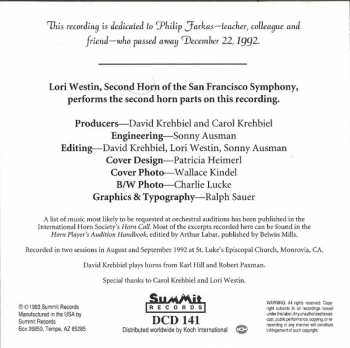 CD Arthur Krehbiel: Orchestral Excerpts For Horn