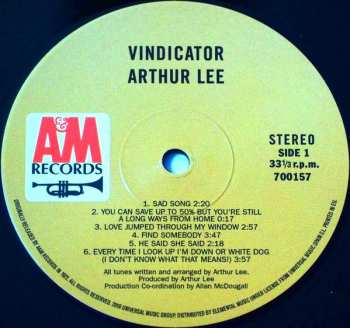 LP Arthur Lee: Vindicator LTD | DLX