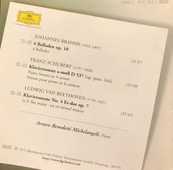 CD Ludwig van Beethoven: 4 Balladen Op. 10 - Sonate D 537 - Sonate Op. 7