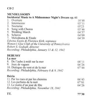 3CD The Philadelphia Orchestra: The Philadelphia Orchestra Recordings - Schubert, Mendelssohn, Berlioz, Tchaikovsky, Debussy, Strauss, Respighi - Recordings 1941-1942