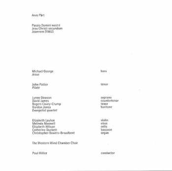 CD Arvo Pärt: Passio