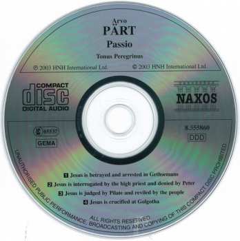 CD Arvo Pärt: Passio
